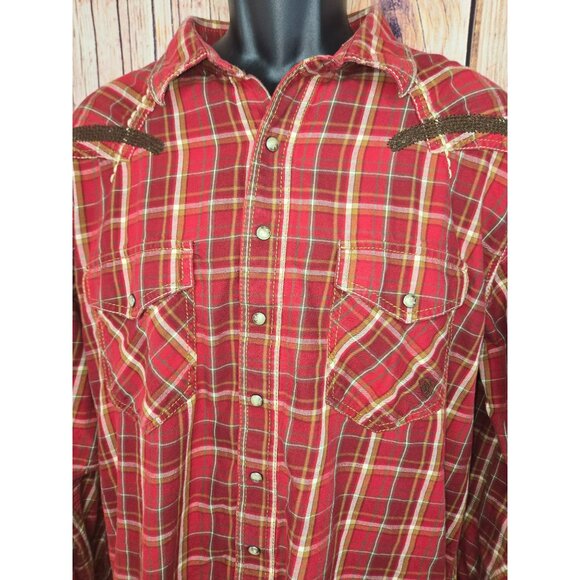 Ariat Retro Fit Mens Plaid Western Snap Front Shirt XL - Picture 3 of 9